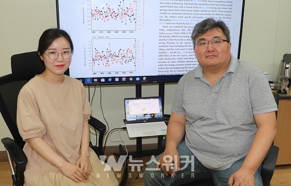 왼쪽부터 이다솜 박사과정생, 윤진호 교수