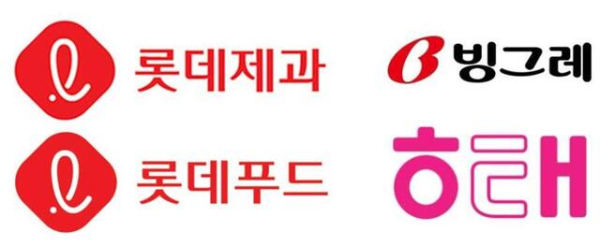사진_빙그레·롯데푸드·롯데제과·해태제과 로고