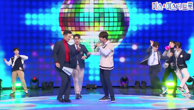 얼쑤 메들리를 선보이는 임영웅, 영탁, 이찬원, 정동원, 장민호, 김희재 <사진=TV조선 미스 앤 미스터 트롯 공식 유튜브>