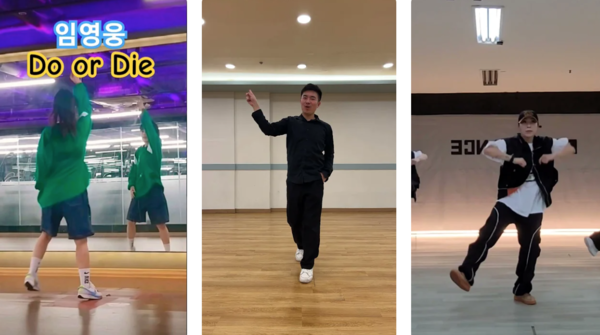 임영웅의 '두 오어 다이' 댄스를 따라하는 일반인들 [사진=유튜브]
