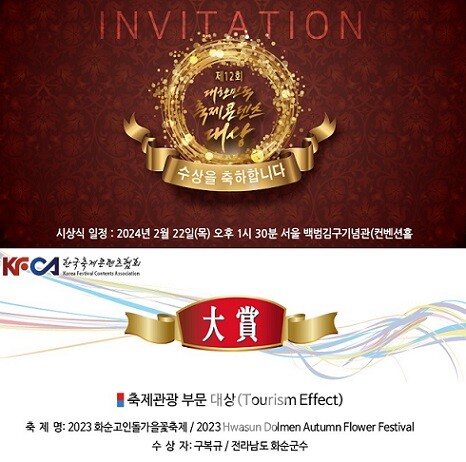 제12회 대한민국축제콘텐츠대상 수상 카드