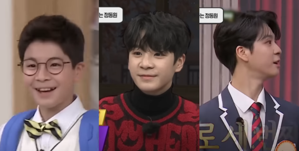 3년간 '아는 형님'에 출연한 정동원의 변천사 [사진=JTBC Voyager 공식 유튜브]