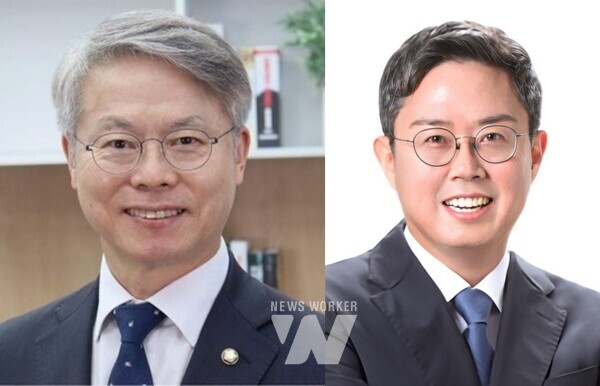 왼쪽부터 광산을 민형배 현 국회의원, 동남을 안도걸 전 기획재정부 차관