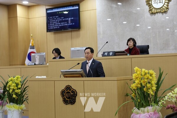 김광수 남구의원이 5분 자유발언을 하고 있다.