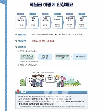 친환경농업직불금 안내 홍보물