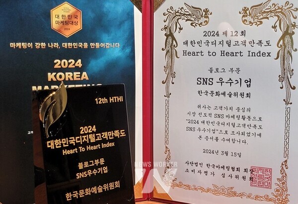 2024년 제12회 대한민국마케팅 대상 상장과 상패