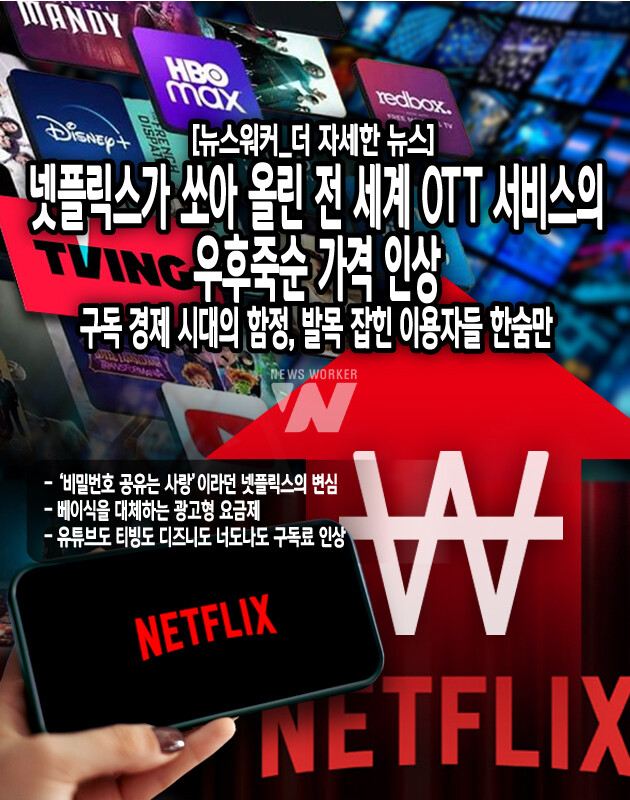 논란에도 불구하고 넷플릭스는 계정 단속 이후 대폭 늘어난 신규가입자 수에 만족스러운 모습이다. 특히 미국, 캐나다 등 북미권 신규가입자가 대폭 늘어 올해 1분기 전 세계 가입자 수는 933만 명 늘어난 총 2억 6,960명으로 전년 대비 16% 증가한 것으로 추산되는데 한국에서는 이전 대비 부진한 성적표라는 지적에도 불구하고 세계적인 증가세는 괄목할 만하다. 결국 넷플릭스의 제재 카드가...[본문 중에서]