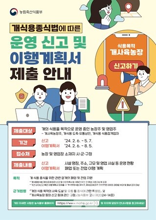 전남도, '개 식용업계 사업장 운영신고서' 제출하세요