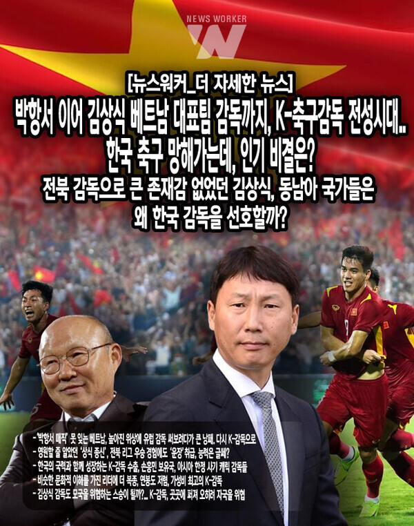 ‘아시아 호랑이’라고 불리는 한국 축구는 하루가 멀다고 기량이 하락하고 있는데, 같은 동네에 사는 이웃들의 실력은 나날이 증가하고 있다. 축구의 변방이라고 여겨졌던 아시아, 그중에서도 최약체를 면치 못하는 동남아시아 축구가 상향 평준화된 것이다. 그리고 그 중심에 K-감독이 있다. 동남아시아가 원하는 많은 조건을 충족한 채...[본문 중에사]