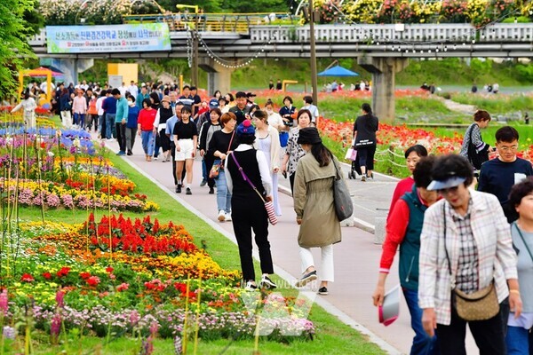 전남 장성군이 오는 24~26일 열리는 ‘장성 황룡강 길동무 꽃길축제’ 준비의 일환으로 강변 26개 장소에 도로명주소를 부여했다