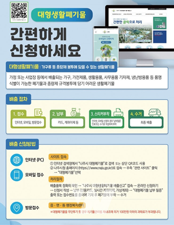 나주시 대형폐기물 배출 요령 안내문(사진제공-나주시)