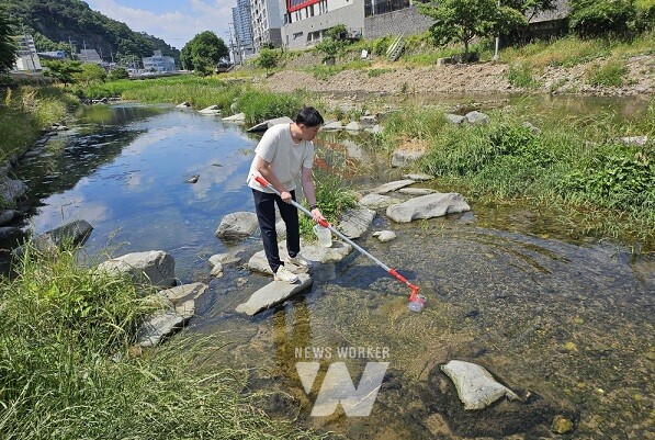 용산동 물놀이 지역 현장채수