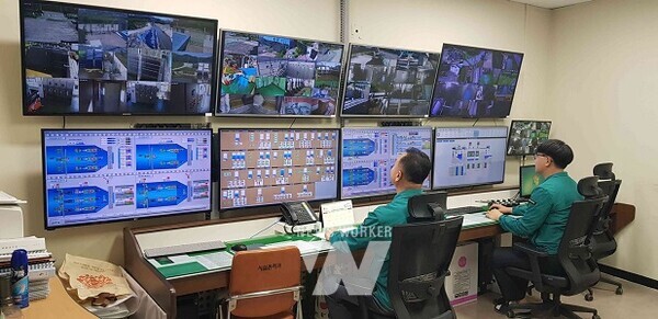 광양시, 배수펌프장 비상 가동 훈련 실시 (배수펌프장 제어실)