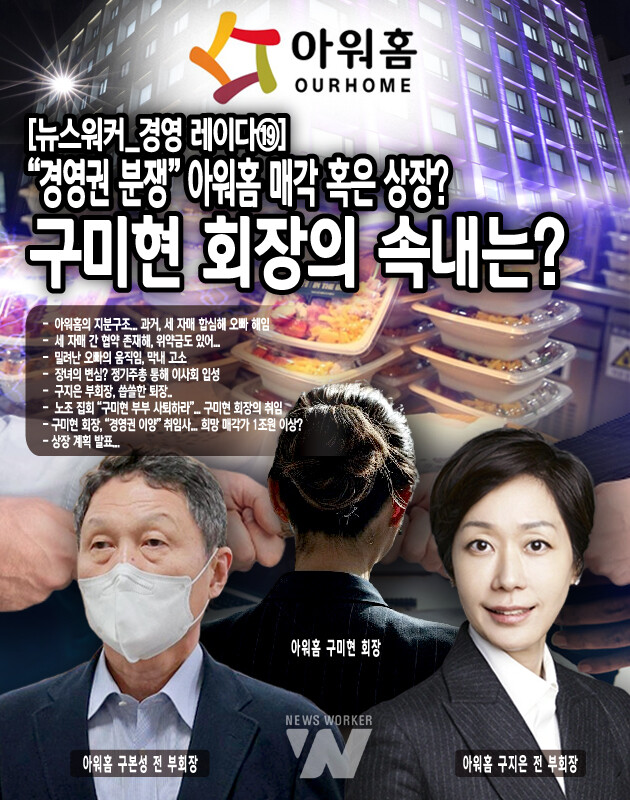 경영 일선에서 밀려났던 구 전 부회장의 움직임에 이어 장녀인 구미현 씨의 입장에도 변화가 생겼다. 지난 4월 17일, 구미현 씨는 정기주총에서 구 전 부회장과 연대하며 사내이사에 선임됐다. 이와 더불어 남편인 이영렬 전 한양대 의대 교수 역시 사내이사에 선임되면서 부부가 동시에 이사회에 입성...[본문 중에서]