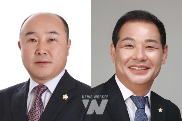 왼쪽부터) 의장 이성옥, 부의장 김영환 의원