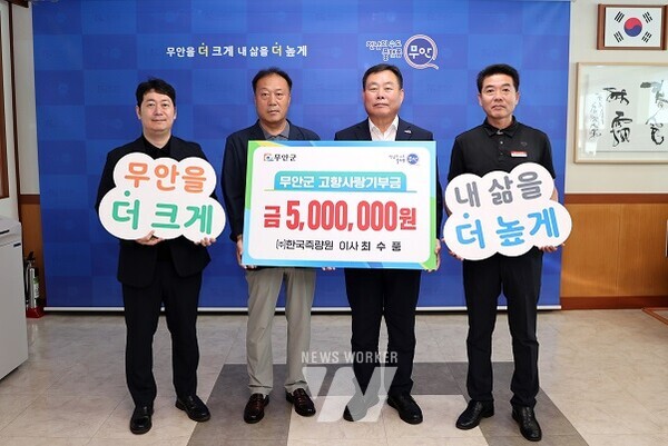 24일 군수실에서 진행된 고향사랑기부금 기탁식