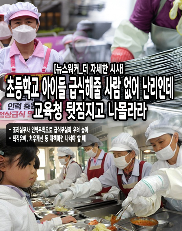 서울의 경우에는 조리실무사 1인당 급식인원이 100명 이상 되는 학교 수가 전체의 95%인 1259개 학교라고 하니 대부분의 학교에서는 이미 그 한계를 경험하고 있다는 것이다. 단순하게 100명 식수인원이라고 할지라도 요리만 하는 것이 아니라 식재료 검수부터 세척, 조리. 닦기 등을 해야 하며 식사 후에는 식당 청소부터 위생용품 세탁까지 해야 하는 상황이기 때문에 그 노동강도는 우리가 생각하는 일반적인 강도를 넘어선...[본문 중에서]