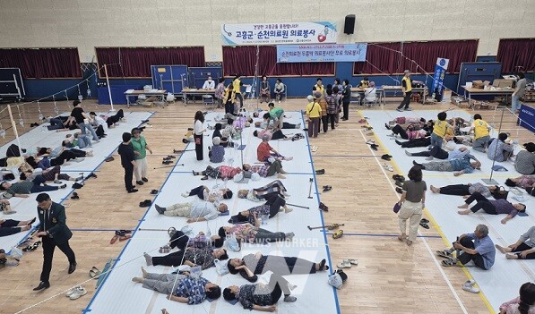 고흥군·순천의료원, 동강면에서 의료봉사 펼쳐
