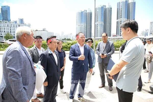 신안 해상풍력 송전선로 반대집회-정부청사