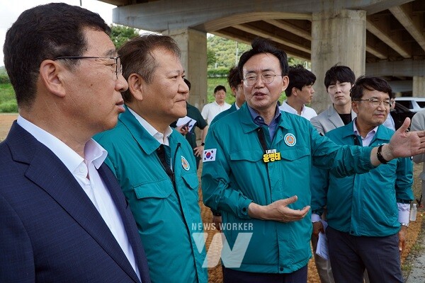 윤병태 나주시장, 이상민 행안부 장관과 풍수해 정비사업 등 현장 점검