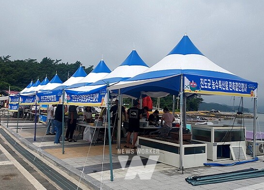 진도군, 쏠비치 입구에서 농수축산물 드라이브스루 할인판매