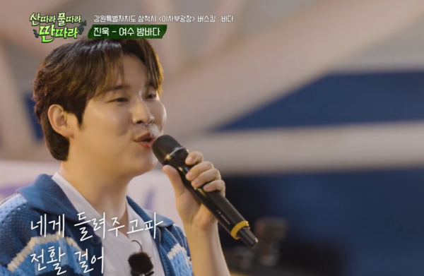 가수 진욱의 '여수 밤바다' 버스킹 무대 중에서 [사진=TV조선 공식 유튜브]