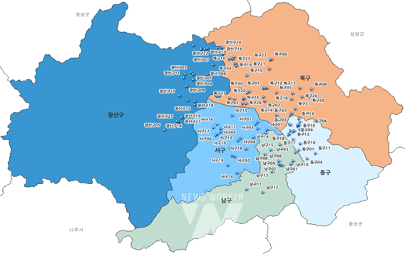 그늘막 우선설치 필요지역 분포현황(이미지)