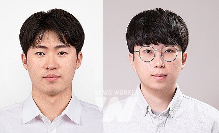 왼쪽부터 석박통합과정 백인창 학생과 석사과정 노진하 학생
