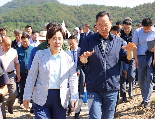 송미령 농림부 장관 해남 방문 배추 현장점검