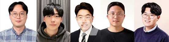 왼쪽부터 GIST 김승준 교수, 조태우 석사, 여도현 박사과정생, 김광빈 박사과정생, 황석현 석사