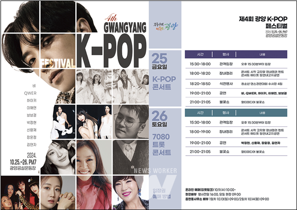 오는 25일과 26일 광양공설운동장에서 ‘제4회 광양 K-POP 페스티벌’이 열린다.