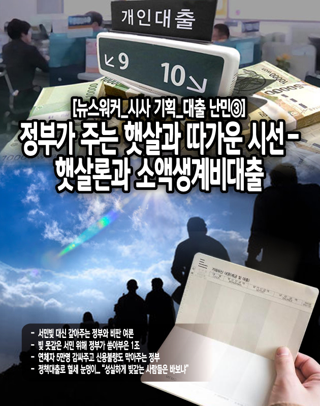 계속된 고금리 기조와 경기 불안정으로 서민들이 생계위기에 처하자 정부는 채무조정에 나섰다. 이달 2일 금융위원회가 발표한 에 따르면 햇살론 등 정책상품을 연체한 소상공인 및 근로자에게 1년까지 상환유예 기간을 부여한다. 연 매출 3억 원 이하의 자영업자까지 상환유예 혜택을...[본문 중에서]