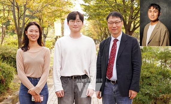 왼쪽부터 배수안 학생, 이동열 학생, 이재영 교수, 강신우 박사