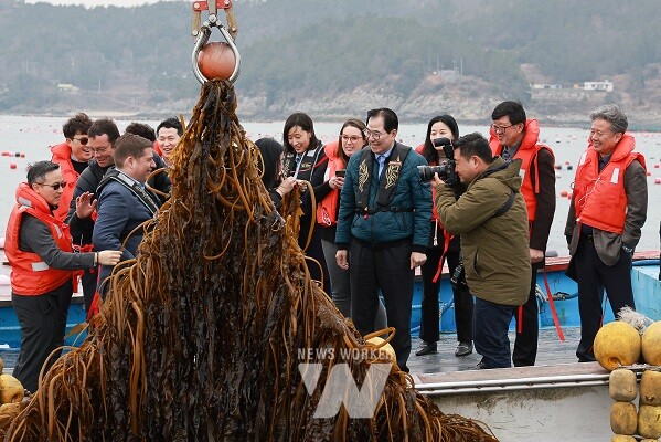 미 에너지부 산하기관 에너지 고등 계획원(ARPA-E) 관계자, 완도군 해조류 양식장 방문