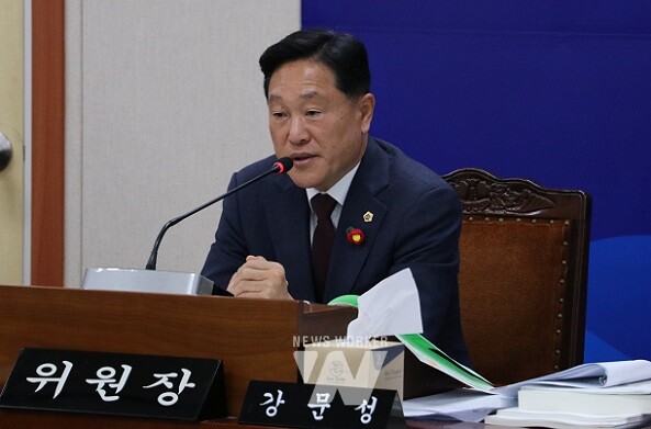 발언하는 강문성 기획행정위원장(더불어민주당, 여수3)