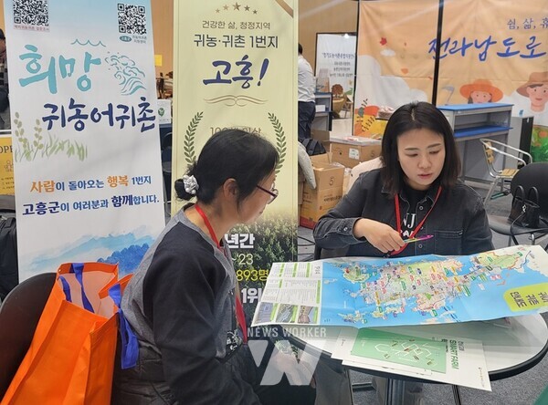 전남 고흥군(군수 공영민)은 지난 14일부터 3일간 수원 메쎄에서 열린 ‘제11회 2024 케이팜 농업전문 박람회’에서 귀농어·귀촌 홍보부스를 운영했다