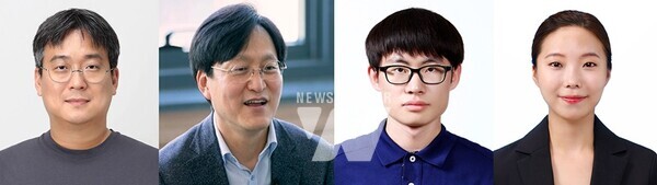 (왼쪽부터) GIST 의생명공학과 오창명 교수, 화학과 안진희 교수, 의생명공학과 박사과정 이정윤 학생, 의생명공학과 박사과정 박수현 학생