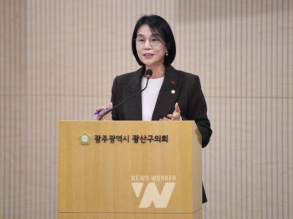 발언하는 박미옥 광산구의원(더불어민주당, 비례대표)