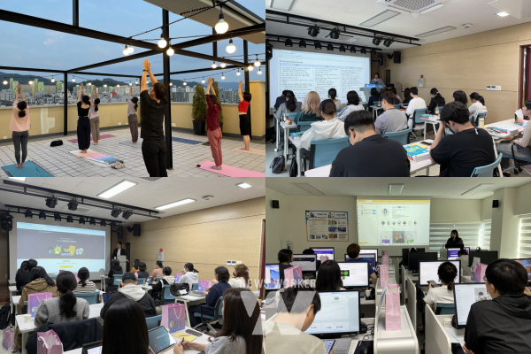 상단위 왼쪽부터 시계방향- 힐링요가,취업특강, 창업특강(인스타그램 마케팅,이모티콘 제작)