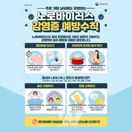 담양군, 겨울철 집중 발생 ‘노로바이러스’ 주의 당부