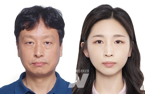 (왼쪽부터) 화학과 김정욱 교수, 이은주 박사과정 학생