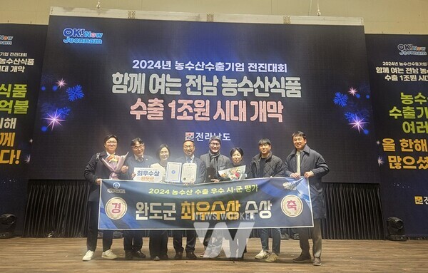 완도군, 장보고한상 수상자 세계대회서 발칸 우뜨레 불가리아와 특산품 수출 협약완도군 소재 업체(하나물산), 이탈리아 업체(MILLETEK)와 수산물 수출 협약 체결완도군, ‘2024 전남 수출 기업·관계자 전진 대회’서 최우수상 수상