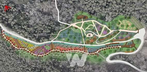 완도군 고금면 덕암산에 조성될 산림치유 생태공원 조감도