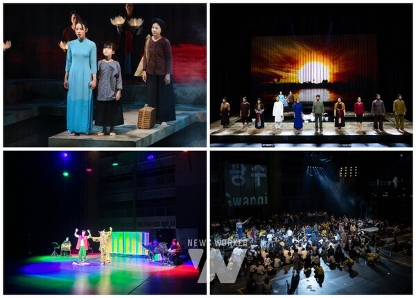 (왼쪽부터시계방향)창.제작 공연 남편 없는 부두사진, 나는광주에 없었다, 미르하이의 찢어진 동화책 시범공연