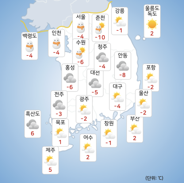 31일 전국에 눈이나 비가 내리겠다. [사진=기상청]