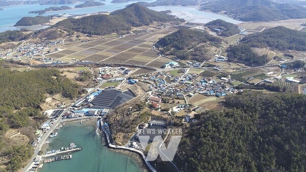 사업 대상지인 완도군 고금면 가교리 일대 전경