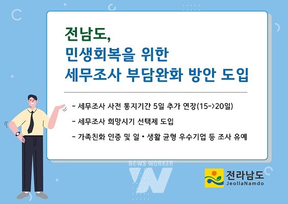 세무조사 부담 완화 방안 포스터