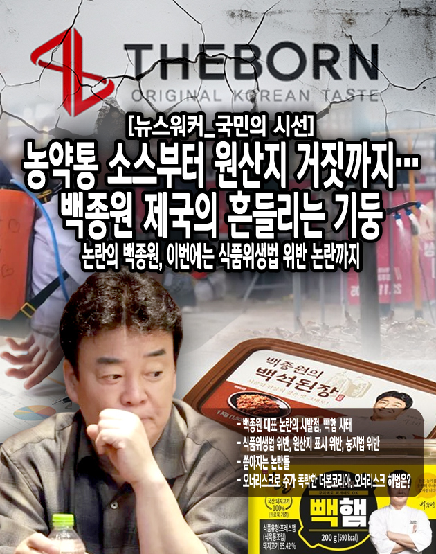 백종원 대표를 향한 호의적인 여론이 등을 돌린 결정적 사건은 위에서 살펴본 빽햄 논란이었지만, 그 이전에도 백종원 대표와 관련된 논란은 꽤 많았다. 대부분이 더본코리아와 관련된 논란인데, 더본코리아에서 출시한 감귤맛 맥주의 함량이 성분표와 다르다는 논란이 제시된 바 있고, 유튜브에서 홍보한 자사 밀키트 제품의 가격과 원산지를 다르게 설명했다는 비판도 있다. 지난해에는 연돈볼카츠 프랜차이즈의 일부 점주들이 공정거래위원회에 더본코리아가 가맹사업법과 공정거래법을 위반했다고 신고를 하며 화제가 된 바...[본문 중에서]