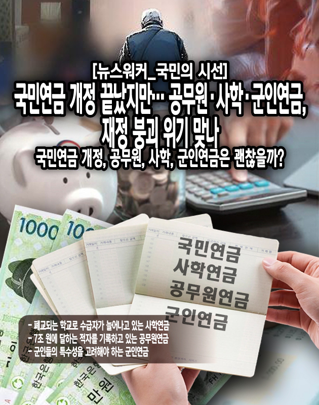 사학연금의 재정 건전성이 악화되는 이유는 무엇일까? 먼저, 학령 인구 감소로 폐교되는 학교가 많아지면서 조기 퇴직이 늘어나고 있다. 60대가 아닌, 50대나 40대 심지어 30대에도 사학연금을 수급하는 이들이 늘어나고 있는 것이다. 더불어 애초에 사학연금은 공무원과 마찬가지로 가입자의 직업 안정성이 높다는 전제하에 설계되었지만...[본문 중에서]