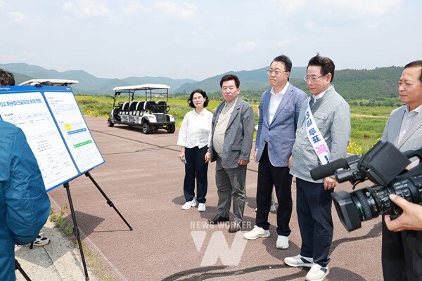 화순파크골프장 현장 브리핑 모습